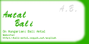 antal bali business card